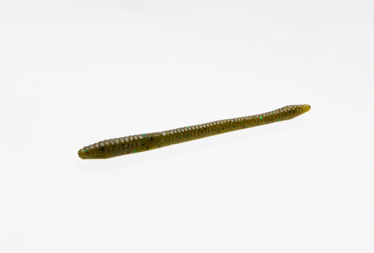 Zoom Finesse Worm #004-123 June Bug/Chartreuse Tail 20cnt 2 Pcks